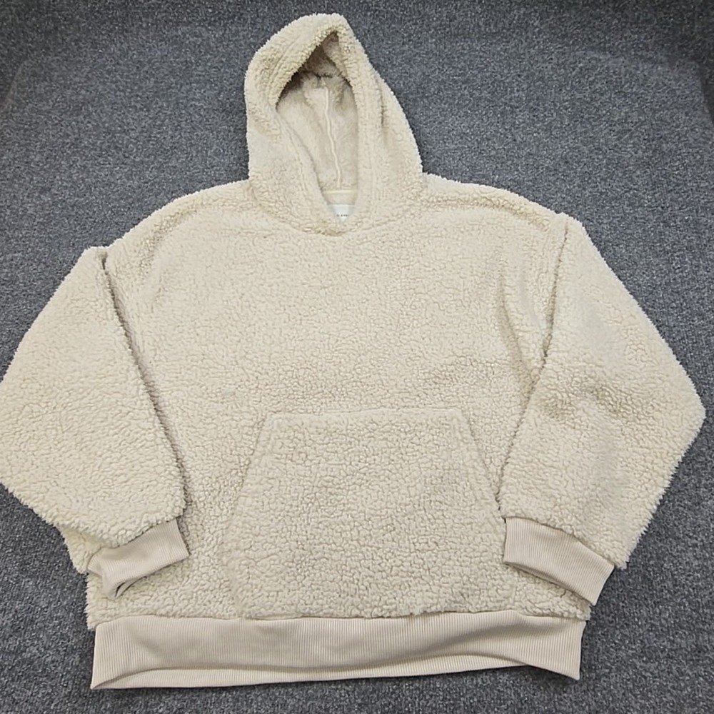 American Eagle Outfitters Teddy Sherpa Hoodie Womens Medium High Pile Pockets